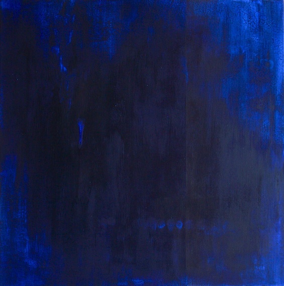 Untitled (small blue square III), Mixed media on canvas, 50 x 50 cm, 2013