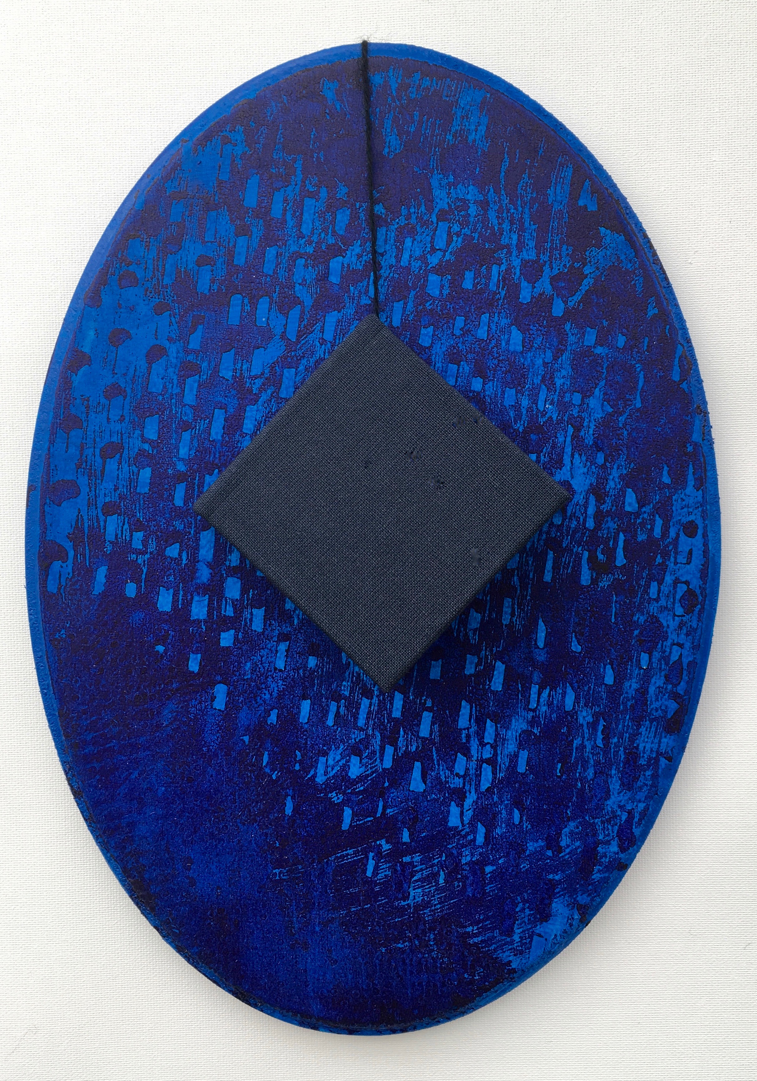 Blue frame with artist book, collagraph and hand paint on wood(frame), 18.3 x 13 cm, 2019